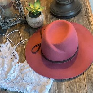 Wool Panama Fedora Dusty Rose